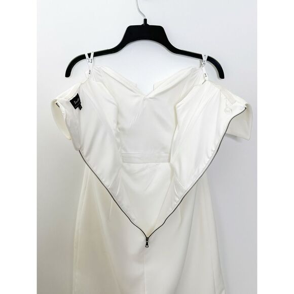 Bardot Off The Shoulder Dress White Size 8 Medium - Picture 6 of 11
